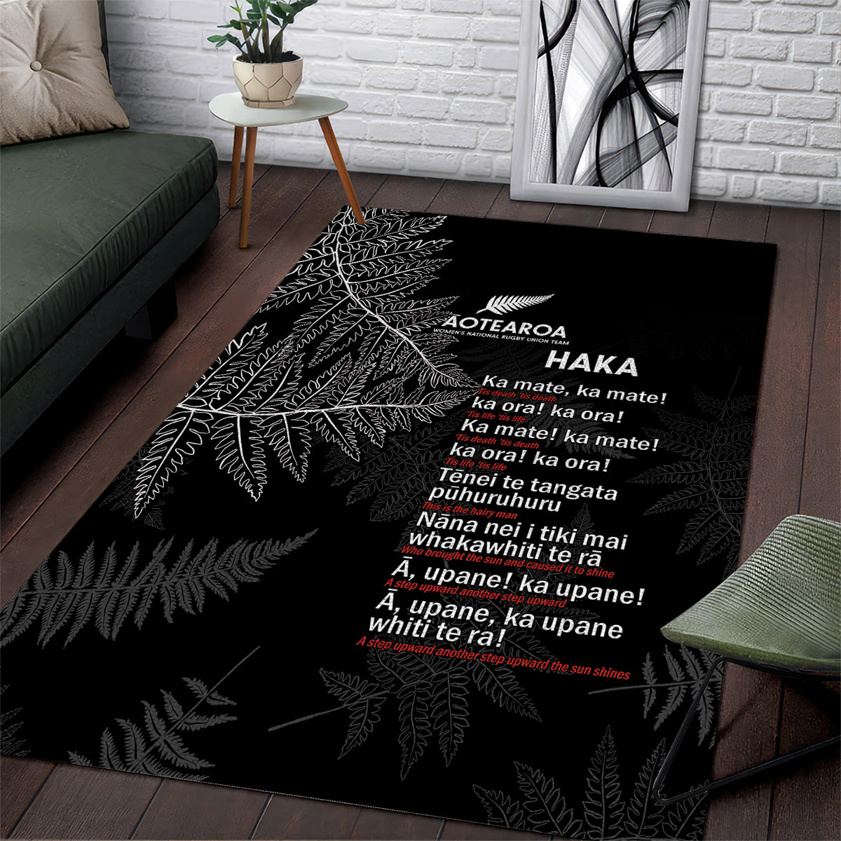 Custom New Zealand Haka Rugby Area Rug 2024 Pacific Go Black Silver Fern LT14 Black - Polynesian Pride