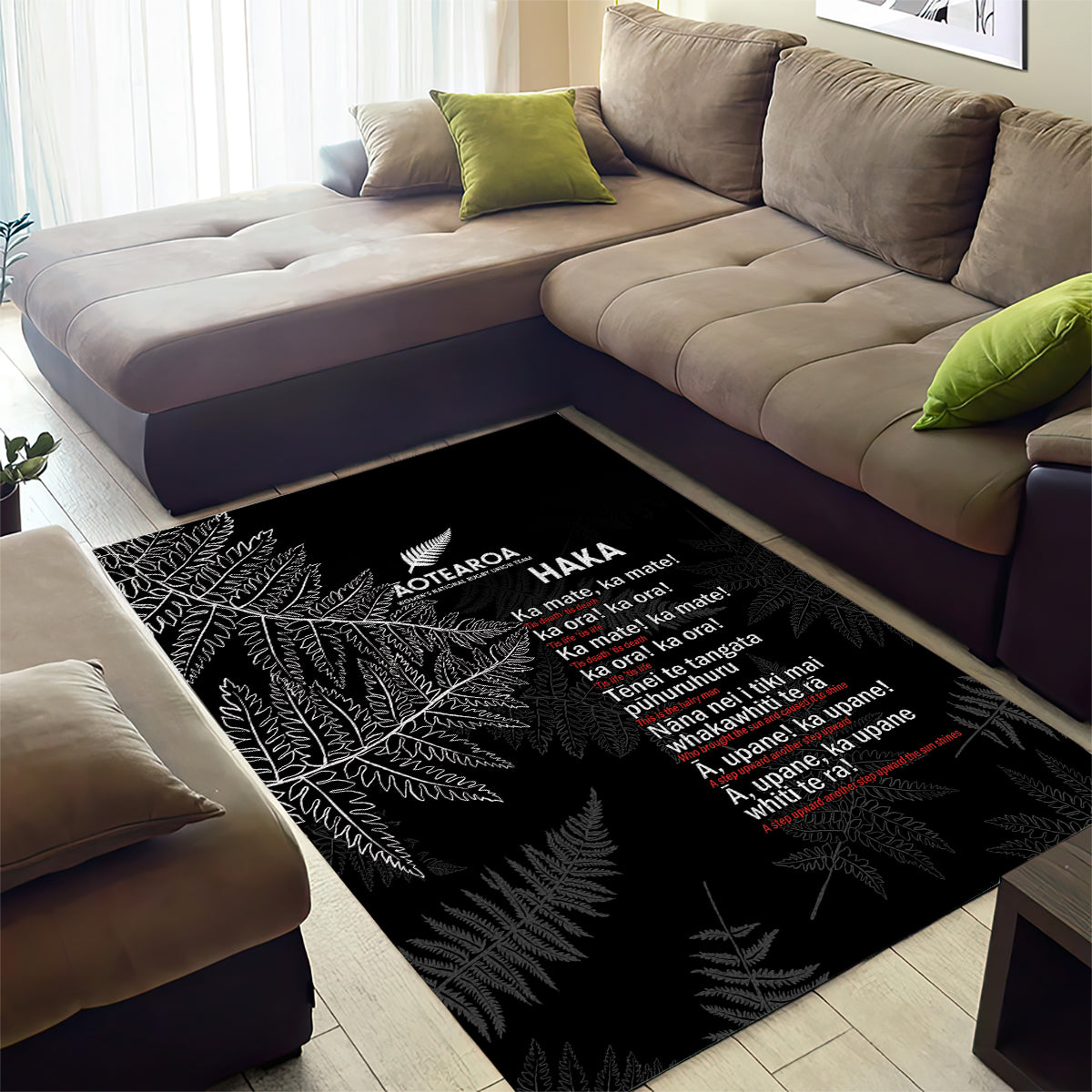 Custom New Zealand Haka Rugby Area Rug 2024 Pacific Go Black Silver Fern LT14 - Polynesian Pride