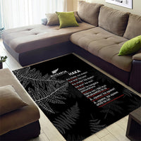 Custom New Zealand Haka Rugby Area Rug 2024 Pacific Go Black Silver Fern LT14 - Polynesian Pride