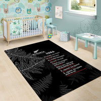Custom New Zealand Haka Rugby Area Rug 2024 Pacific Go Black Silver Fern LT14 - Polynesian Pride
