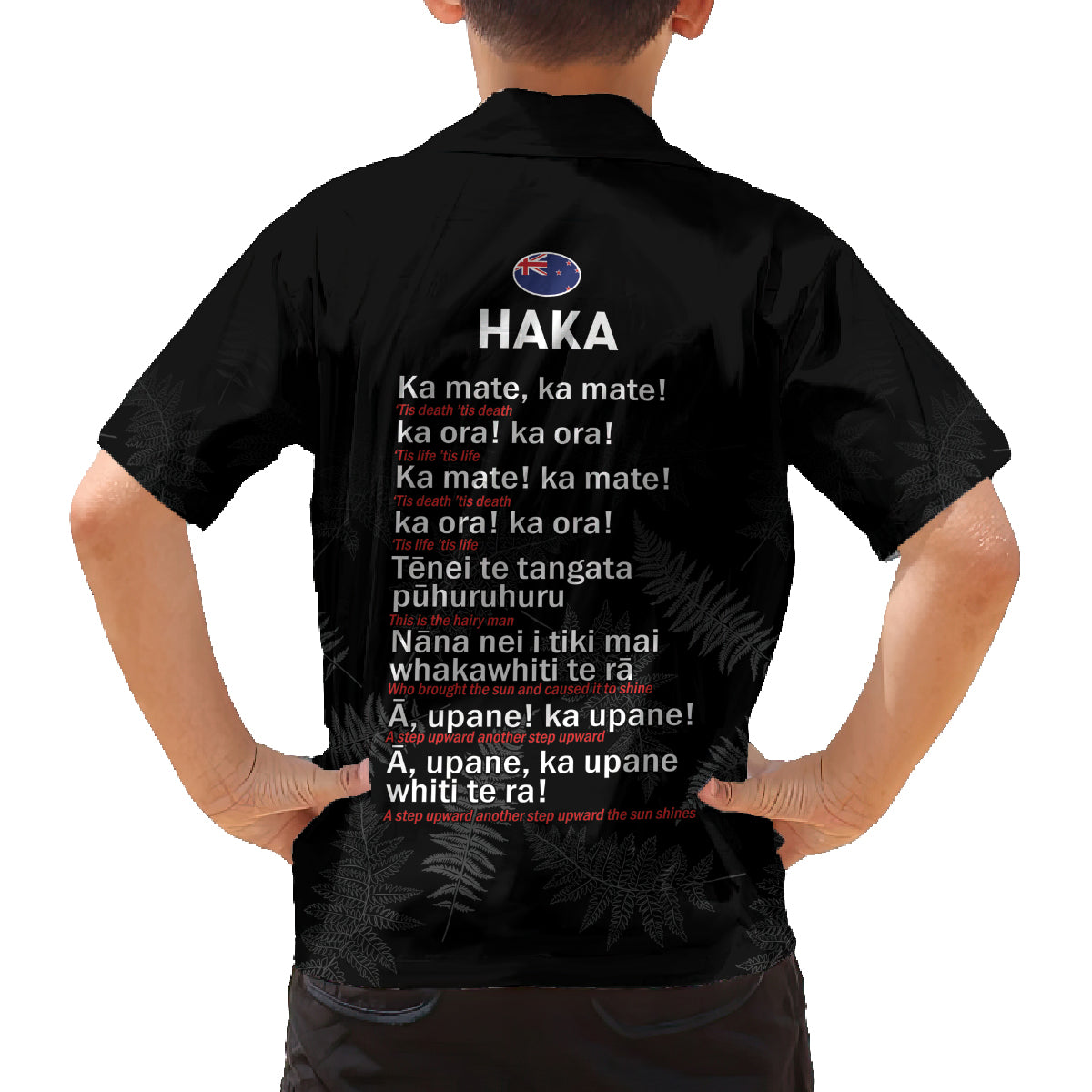New Zealand Haka Rugby Family Matching Off The Shoulder Long Sleeve Dress and Hawaiian Shirt 2024 Pacific Go Black Silver Fern LT14 - Polynesian Pride