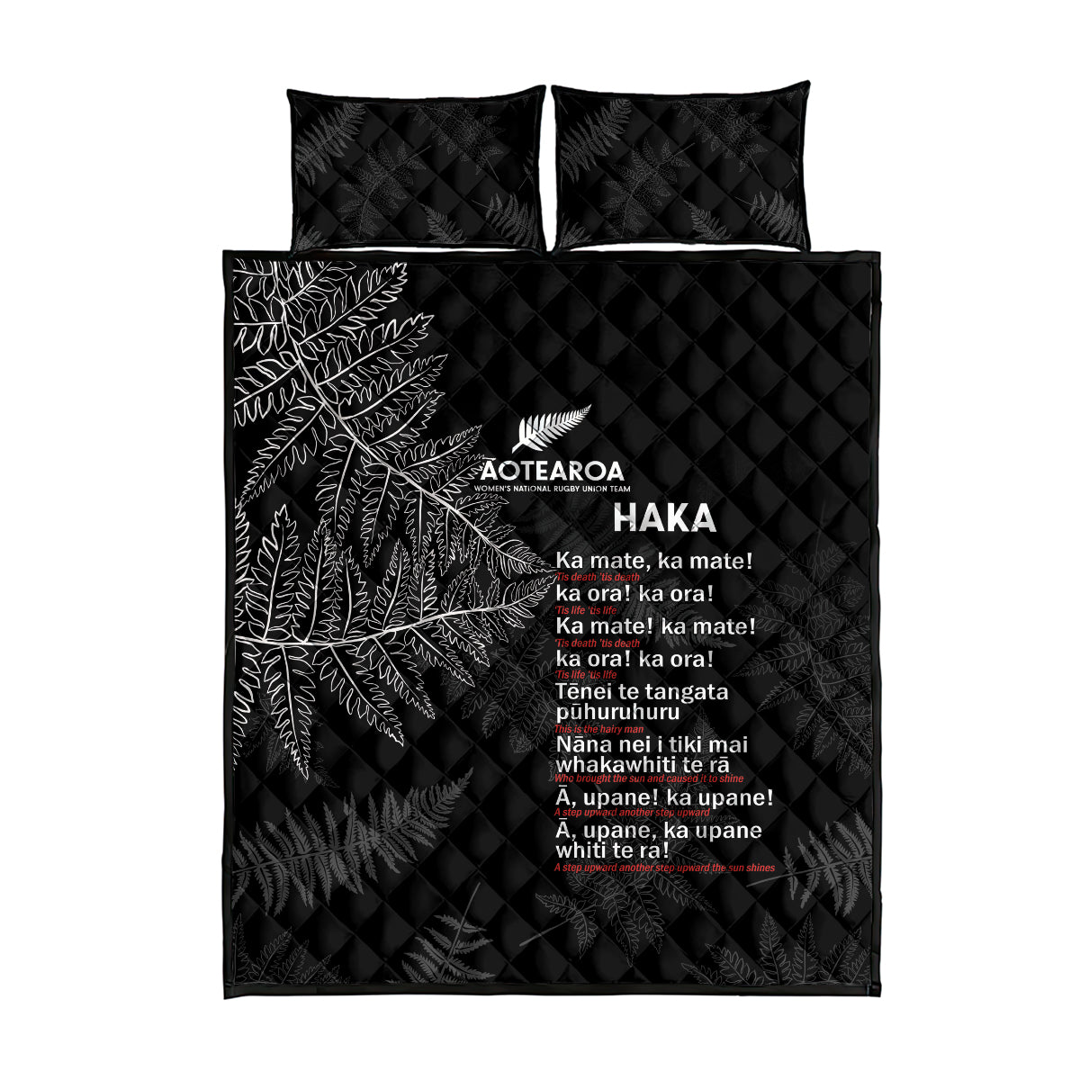 Custom New Zealand Haka Rugby Quilt Bed Set 2024 Pacific Go Black Silver Fern LT14 - Polynesian Pride