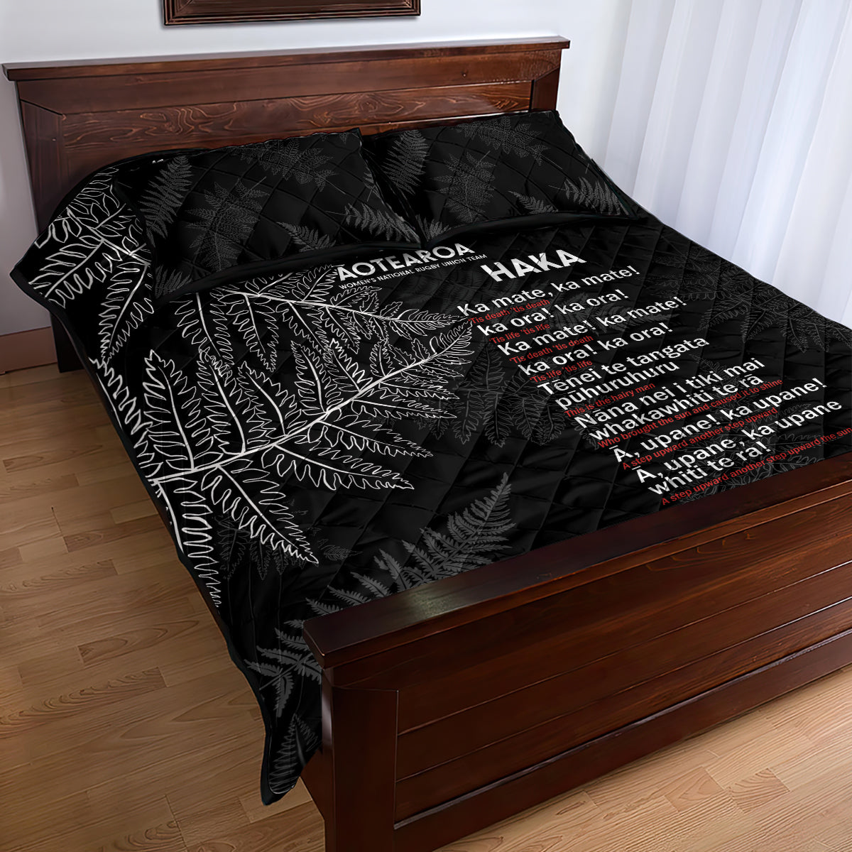 Custom New Zealand Haka Rugby Quilt Bed Set 2024 Pacific Go Black Silver Fern LT14 - Polynesian Pride