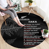 Custom New Zealand Haka Rugby Round Carpet 2024 Pacific Go Black Silver Fern LT14 - Polynesian Pride