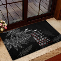 Custom New Zealand Haka Rugby Rubber Doormat 2024 Pacific Go Black Silver Fern LT14 - Polynesian Pride