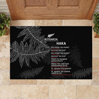 Custom New Zealand Haka Rugby Rubber Doormat 2024 Pacific Go Black Silver Fern LT14 - Polynesian Pride