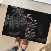 Custom New Zealand Haka Rugby Rubber Doormat 2024 Pacific Go Black Silver Fern LT14 - Polynesian Pride