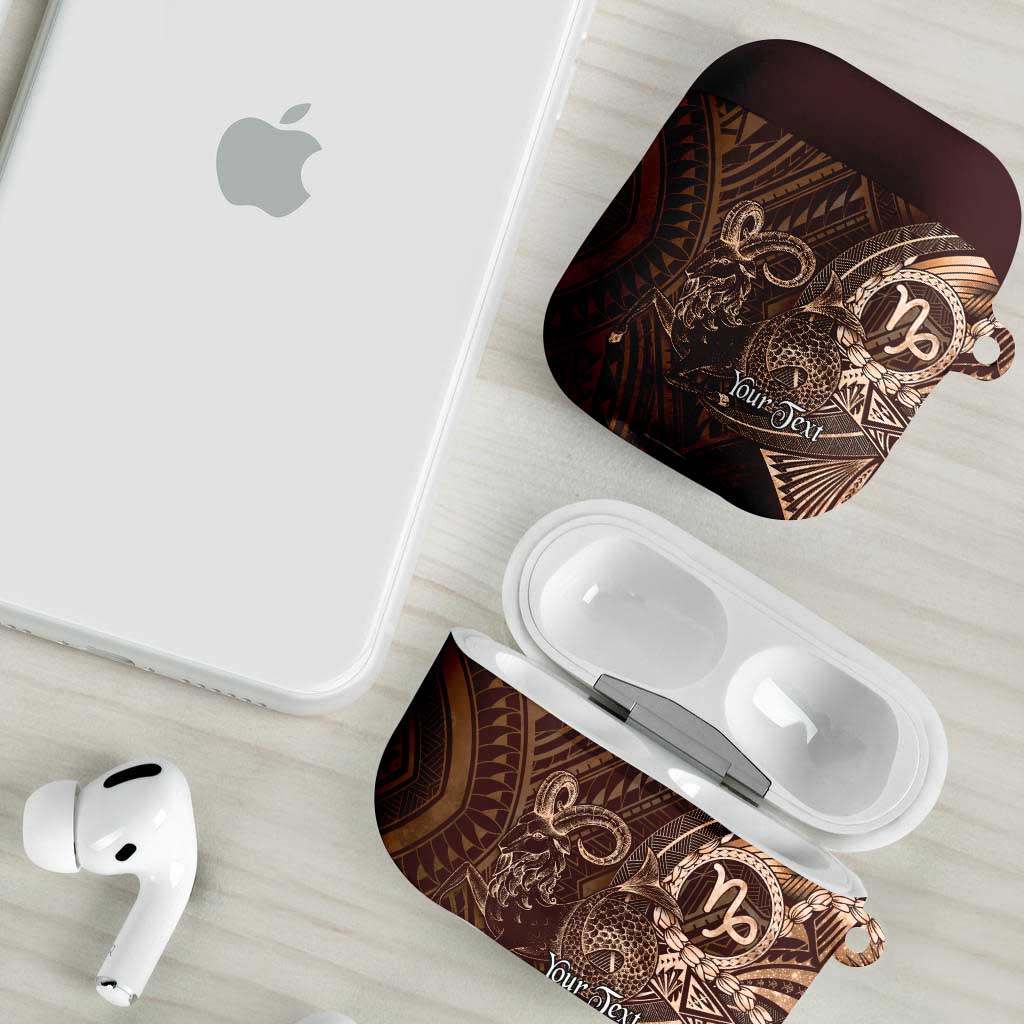 Personalised Polynesia Zodiac Capricorn AirPods Case Galaxy Polynesian Pattern Chest Tattoo Style