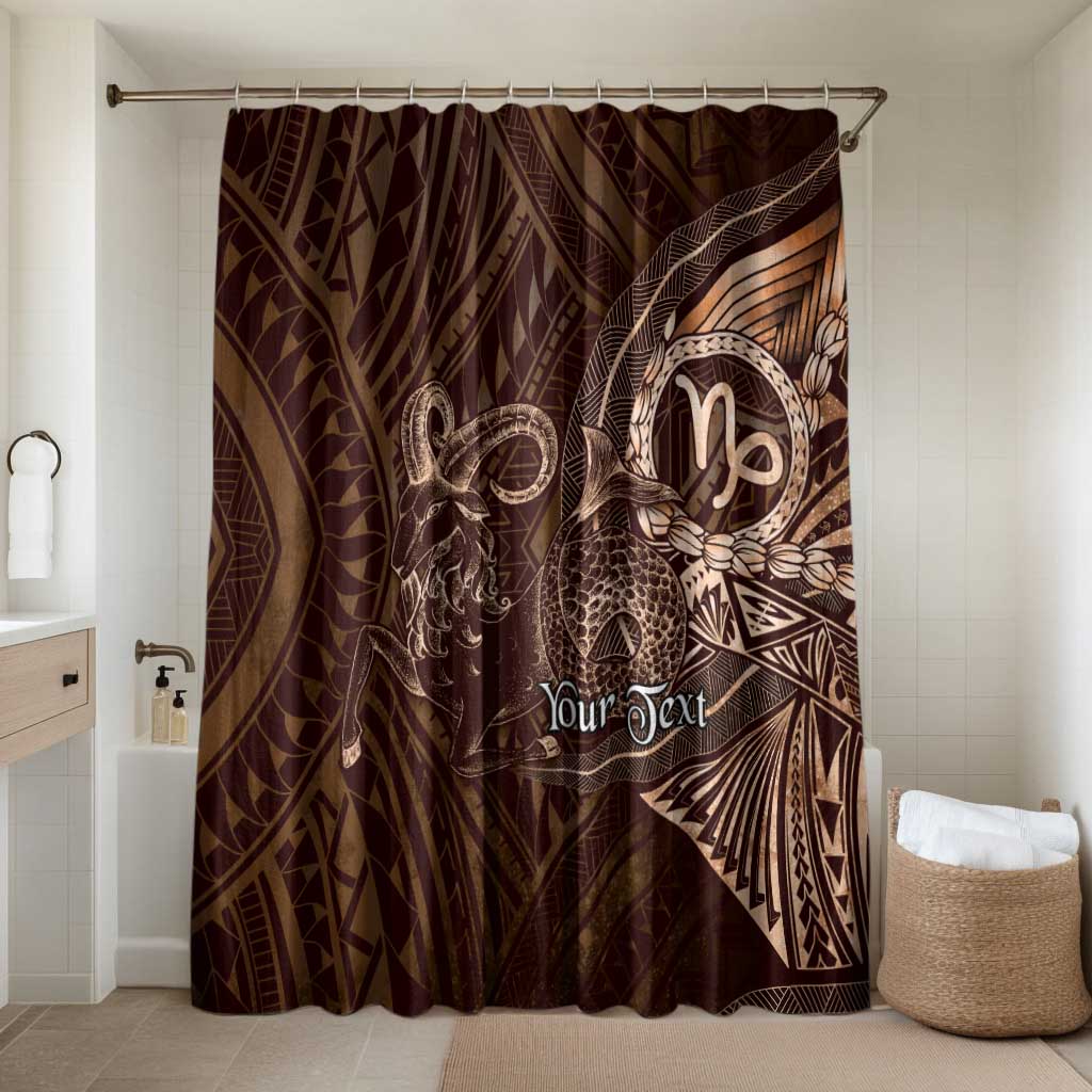 Personalised Polynesia Zodiac Capricorn Bathroom Set Galaxy Polynesian Pattern Chest Tattoo Style