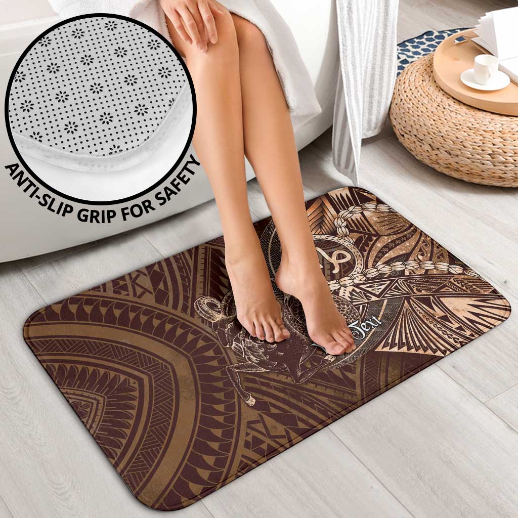 Personalised Polynesia Zodiac Capricorn Bathroom Set Galaxy Polynesian Pattern Chest Tattoo Style