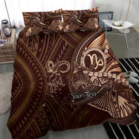Personalised Polynesia Zodiac Capricorn Bedding Set Galaxy Polynesian Pattern Chest Tattoo Style