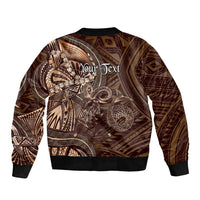 Personalised Polynesia Zodiac Capricorn Bomber Jacket Galaxy Polynesian Pattern Chest Tattoo Style