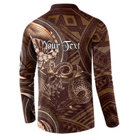 Personalised Polynesia Zodiac Capricorn Button Sweatshirt Galaxy Polynesian Pattern Chest Tattoo Style