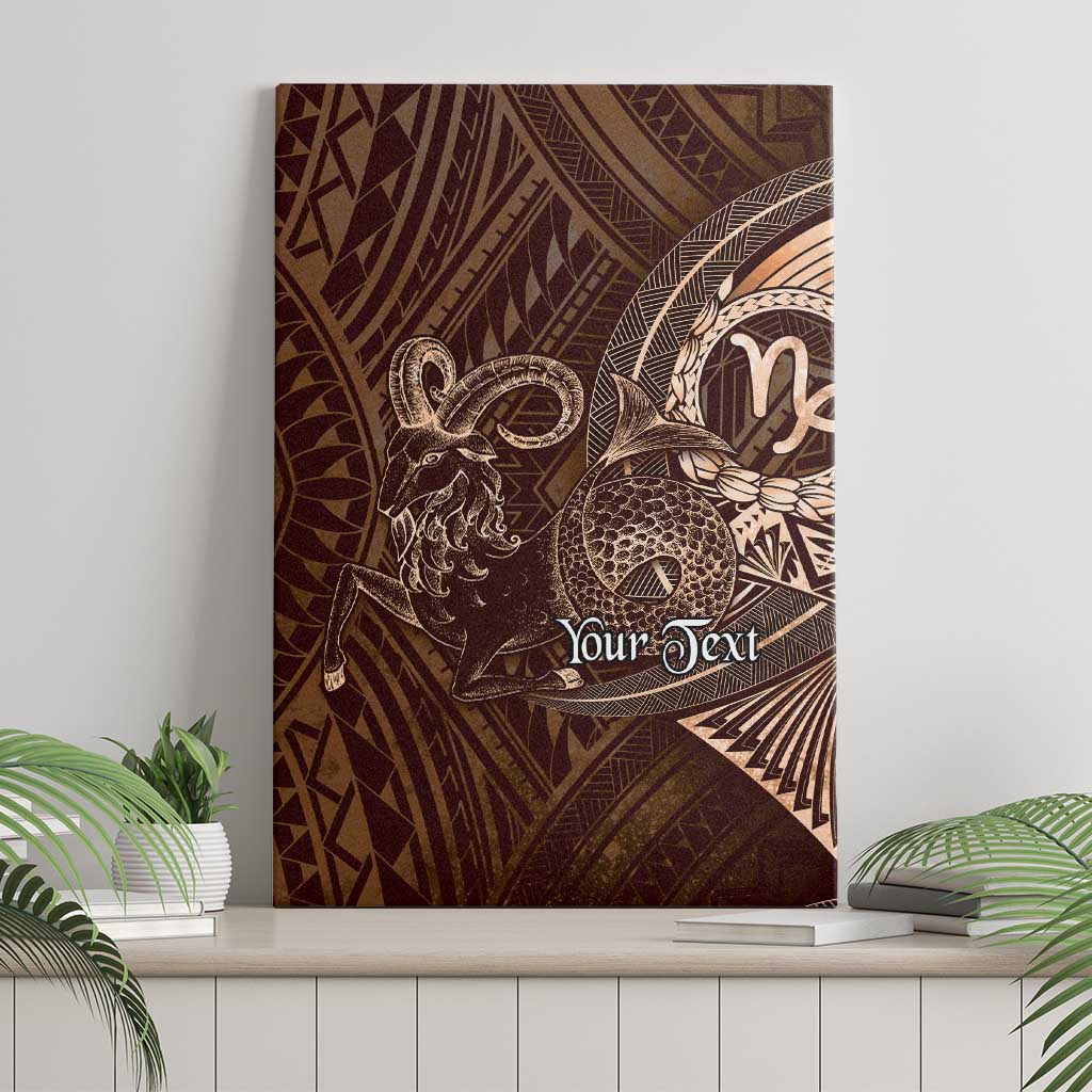 Personalised Polynesia Zodiac Capricorn Canvas Wall Art Galaxy Polynesian Pattern Chest Tattoo Style