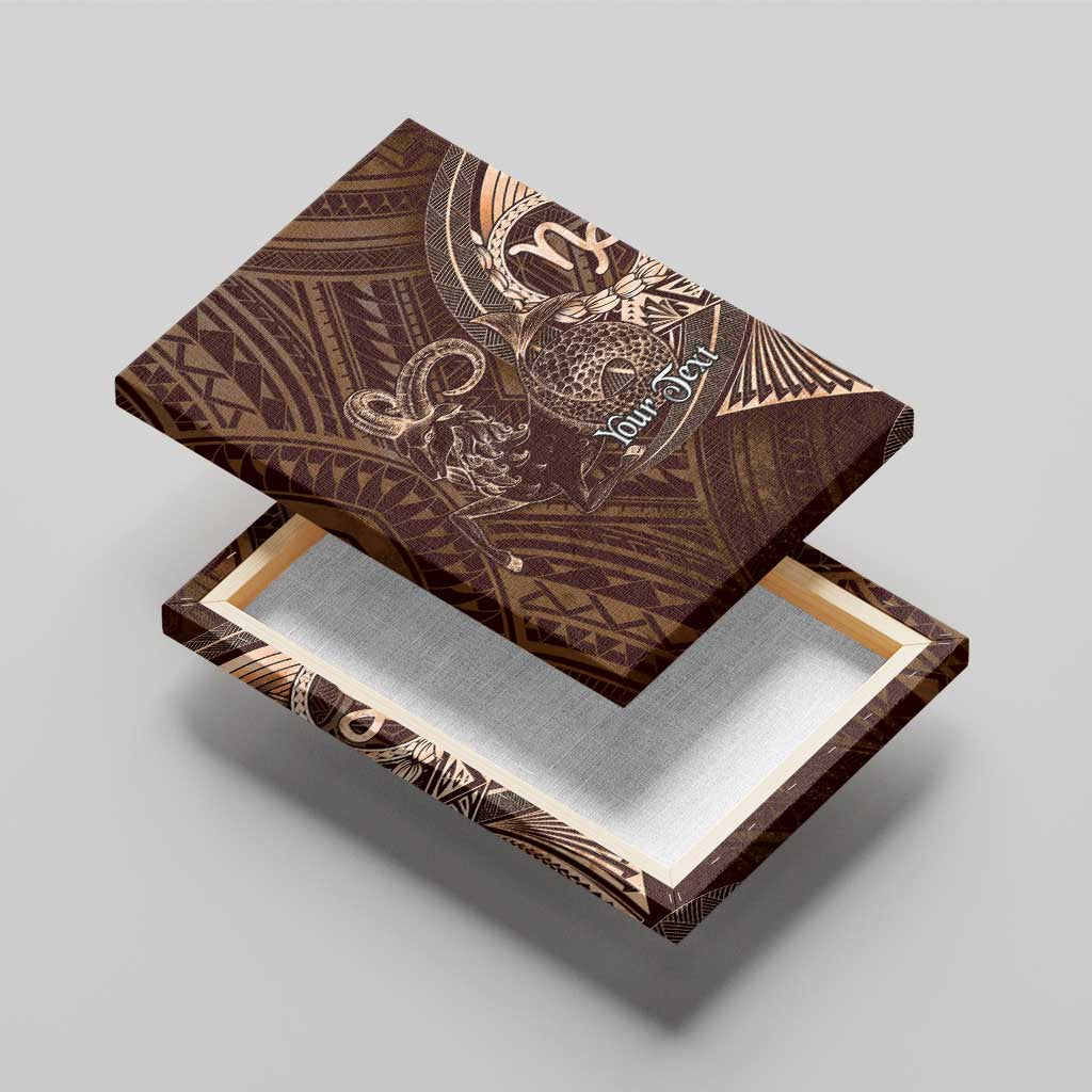 Personalised Polynesia Zodiac Capricorn Canvas Wall Art Galaxy Polynesian Pattern Chest Tattoo Style