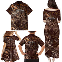 Personalised Polynesia Zodiac Capricorn Family Matching Puletasi and Hawaiian Shirt Galaxy Polynesian Pattern Chest Tattoo Style