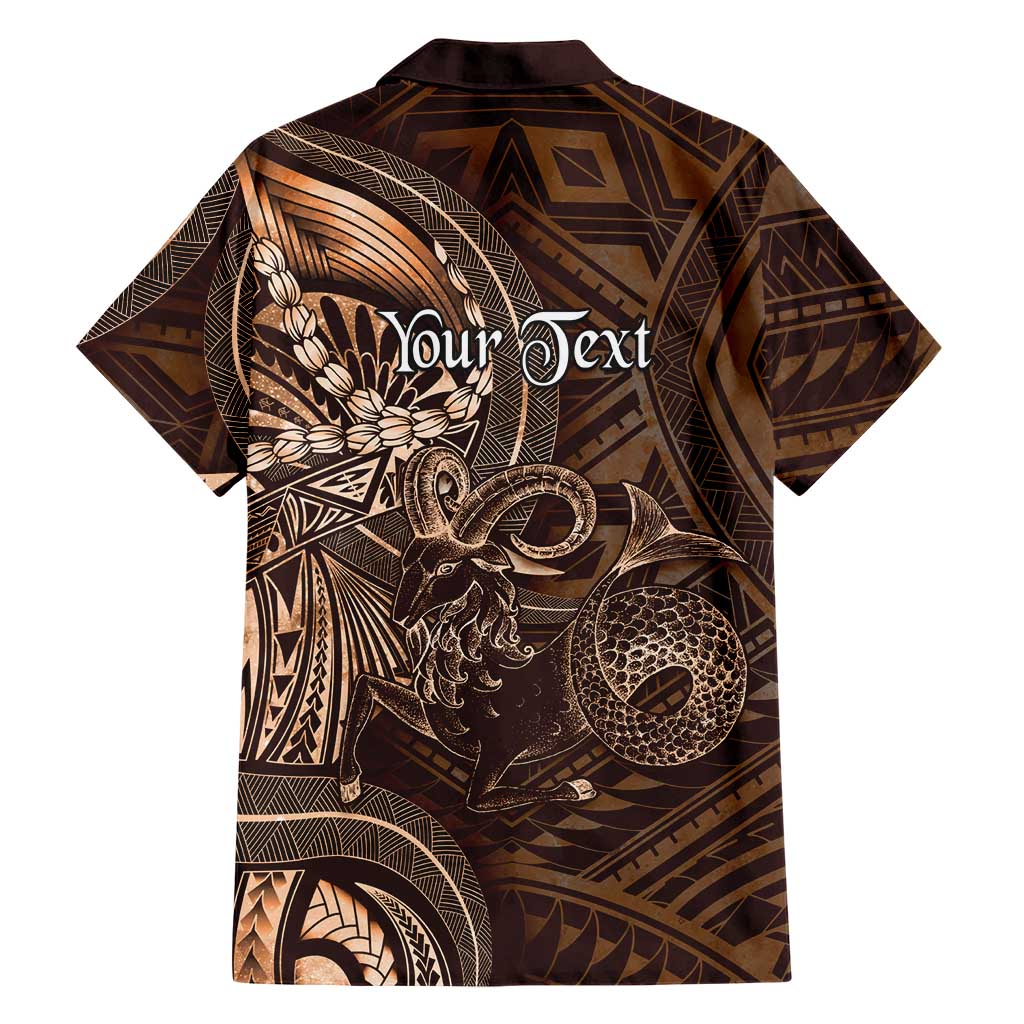 Personalised Polynesia Zodiac Capricorn Family Matching Summer Maxi Dress and Hawaiian Shirt Galaxy Polynesian Pattern Chest Tattoo Style