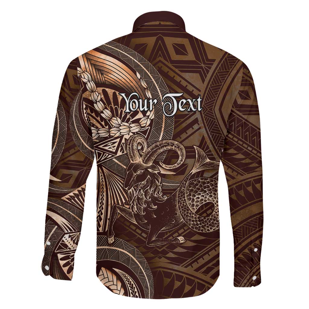 Personalised Polynesia Zodiac Capricorn Family Matching Summer Maxi Dress and Hawaiian Shirt Galaxy Polynesian Pattern Chest Tattoo Style