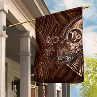 Personalised Polynesia Zodiac Capricorn Garden Flag Galaxy Polynesian Pattern Chest Tattoo Style