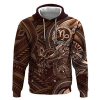Personalised Polynesia Zodiac Capricorn Hoodie Galaxy Polynesian Pattern Chest Tattoo Style