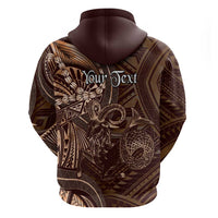 Personalised Polynesia Zodiac Capricorn Hoodie Galaxy Polynesian Pattern Chest Tattoo Style