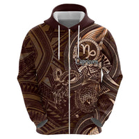Personalised Polynesia Zodiac Capricorn Hoodie Galaxy Polynesian Pattern Chest Tattoo Style