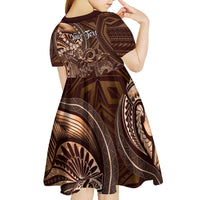 Personalised Polynesia Zodiac Capricorn Kid Short Sleeve Dress Galaxy Polynesian Pattern Chest Tattoo Style