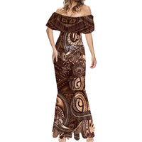 Personalised Polynesia Zodiac Capricorn Mermaid Dress Galaxy Polynesian Pattern Chest Tattoo Style