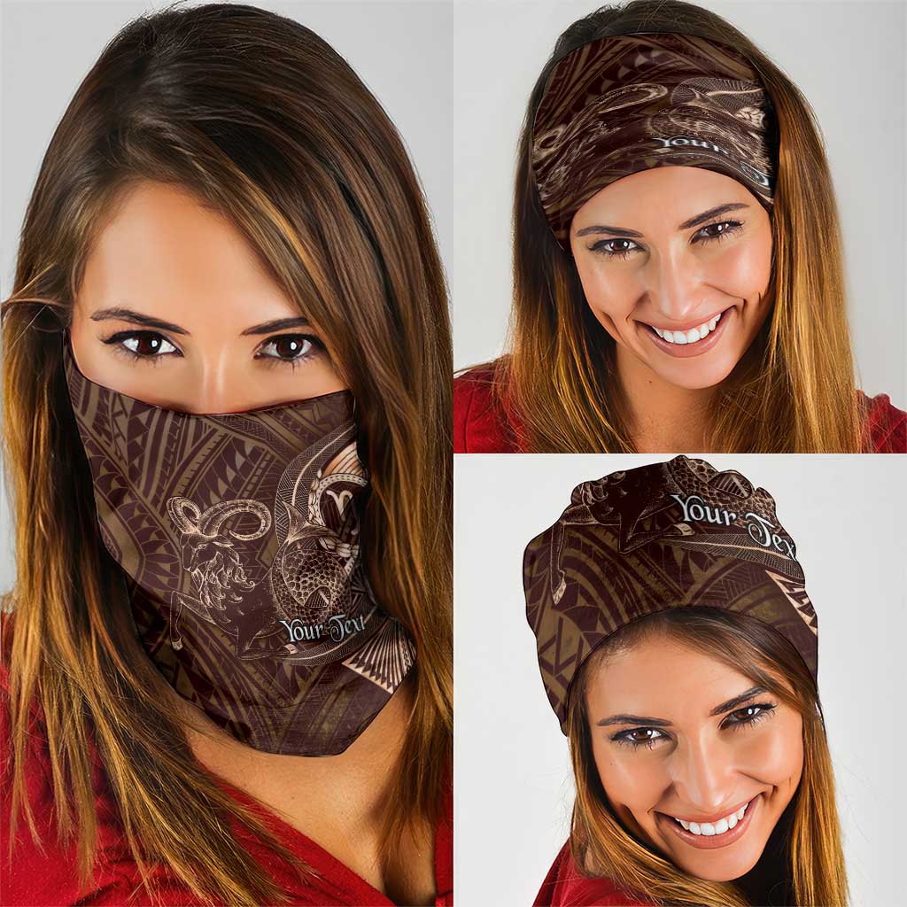 Personalised Polynesia Zodiac Capricorn Neck Gaiter Galaxy Polynesian Pattern Chest Tattoo Style