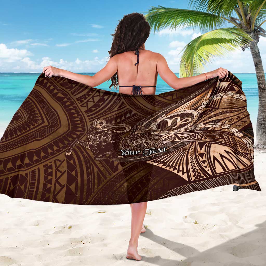 Personalised Polynesia Zodiac Capricorn Sarong Galaxy Polynesian Pattern Chest Tattoo Style
