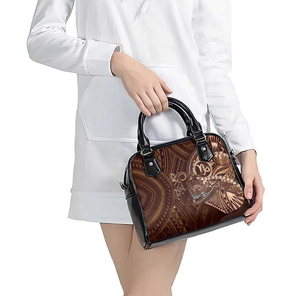 Personalised Polynesia Zodiac Capricorn Shoulder Handbag Galaxy Polynesian Pattern Chest Tattoo Style
