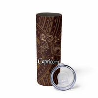 Personalised Polynesia Zodiac Capricorn Skinny Tumbler Galaxy Polynesian Pattern Chest Tattoo Style