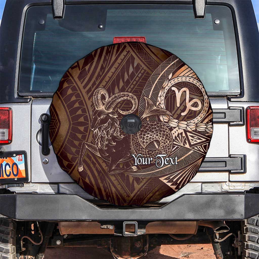 Personalised Polynesia Zodiac Capricorn Spare Tire Cover Galaxy Polynesian Pattern Chest Tattoo Style