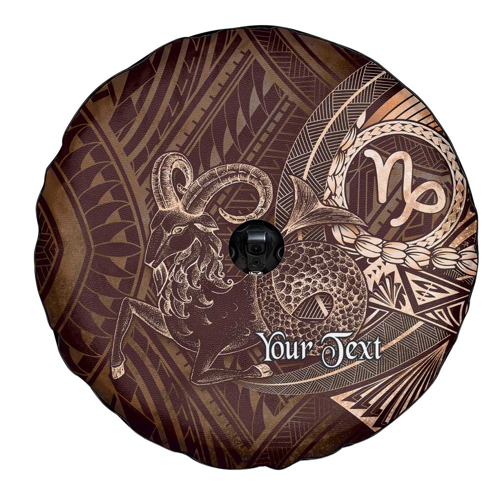 Personalised Polynesia Zodiac Capricorn Spare Tire Cover Galaxy Polynesian Pattern Chest Tattoo Style