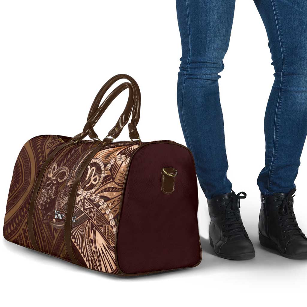 Personalised Polynesia Zodiac Capricorn Travel Bag Galaxy Polynesian Pattern Chest Tattoo Style
