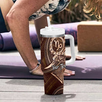 Personalised Polynesia Zodiac Capricorn Tumbler With Handle Galaxy Polynesian Pattern Chest Tattoo Style