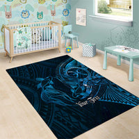 Personalised Polynesia Zodiac Pisces Area Rug Galaxy Polynesian Pattern Chest Tattoo Style