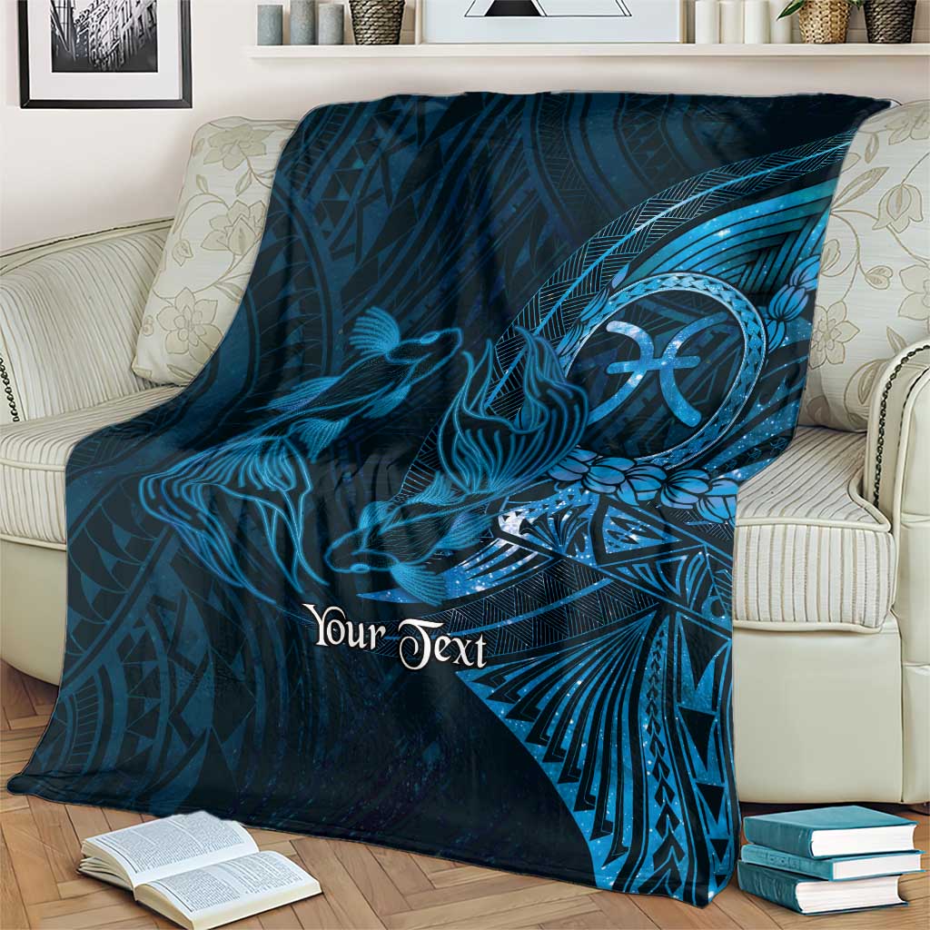 Personalised Polynesia Zodiac Pisces Blanket Galaxy Polynesian Pattern Chest Tattoo Style