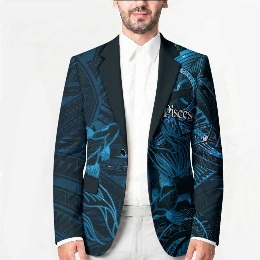 Personalised Polynesia Zodiac Pisces Blazer Galaxy Polynesian Pattern Chest Tattoo Style