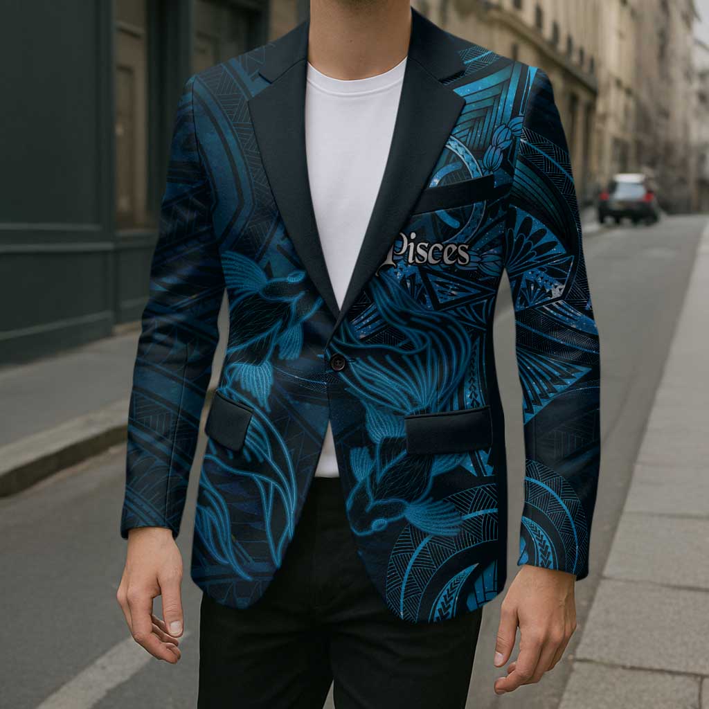 Personalised Polynesia Zodiac Pisces Blazer Galaxy Polynesian Pattern Chest Tattoo Style