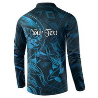 Personalised Polynesia Zodiac Pisces Button Sweatshirt Galaxy Polynesian Pattern Chest Tattoo Style