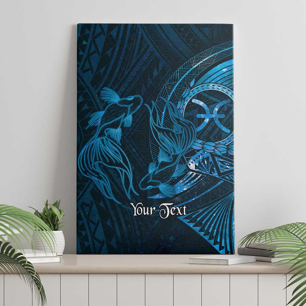 Personalised Polynesia Zodiac Pisces Canvas Wall Art Galaxy Polynesian Pattern Chest Tattoo Style