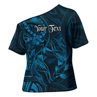 Personalised Polynesia Zodiac Pisces Cross Shoulder Shirt Galaxy Polynesian Pattern Chest Tattoo Style