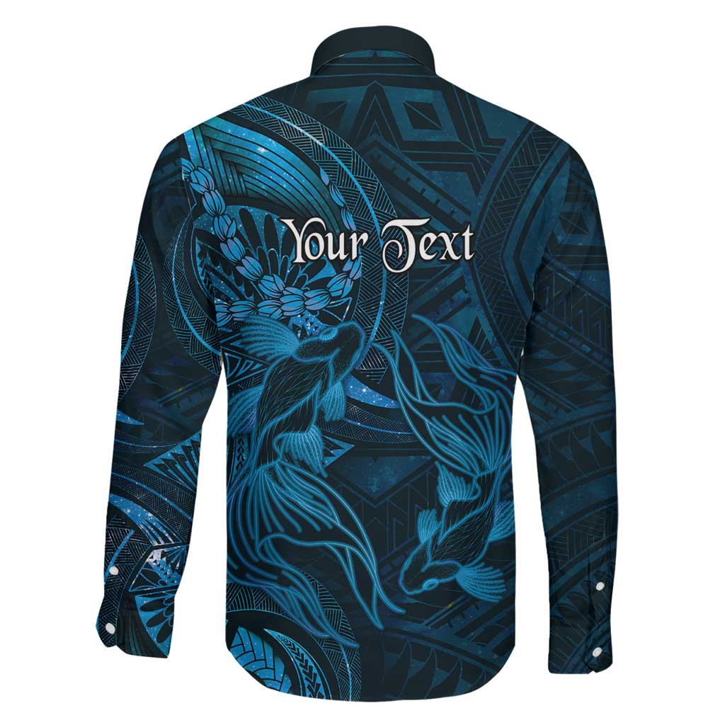 Personalised Polynesia Zodiac Pisces Family Matching Short Sleeve Bodycon Dress and Hawaiian Shirt Galaxy Polynesian Pattern Chest Tattoo Style