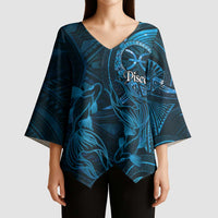 Personalised Polynesia Zodiac Pisces Kimono Sleeve Blouse Galaxy Polynesian Pattern Chest Tattoo Style