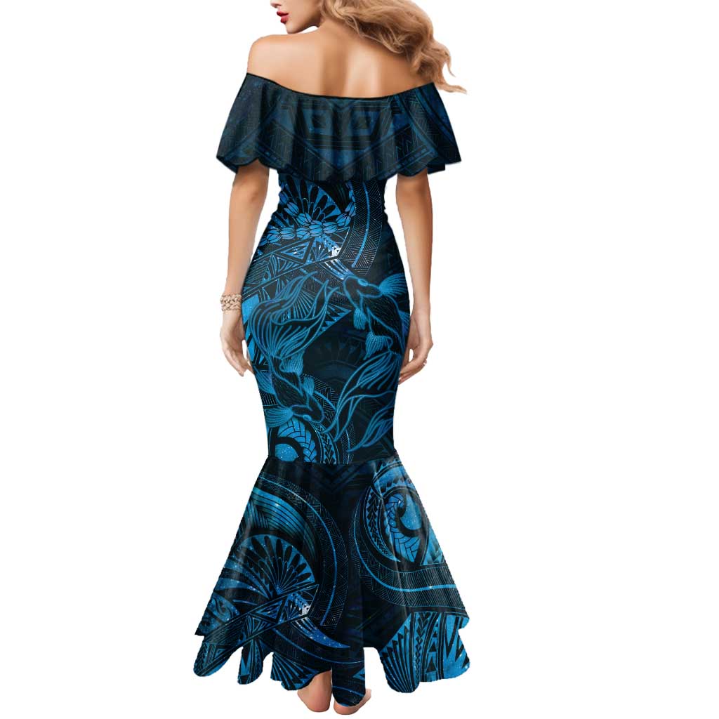 Personalised Polynesia Zodiac Pisces Mermaid Dress Galaxy Polynesian Pattern Chest Tattoo Style