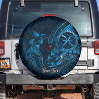 Personalised Polynesia Zodiac Pisces Spare Tire Cover Galaxy Polynesian Pattern Chest Tattoo Style