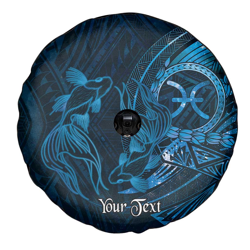 Personalised Polynesia Zodiac Pisces Spare Tire Cover Galaxy Polynesian Pattern Chest Tattoo Style