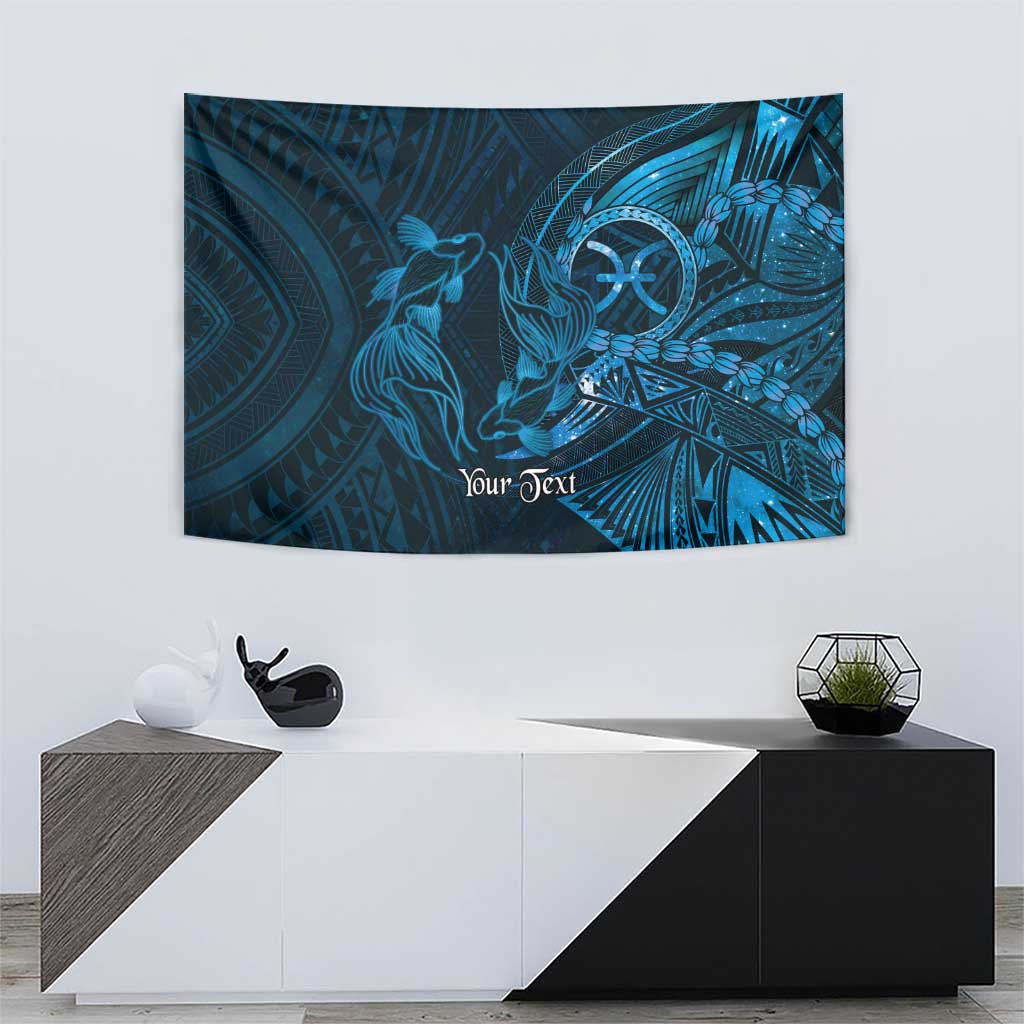 Personalised Polynesia Zodiac Pisces Tapestry Galaxy Polynesian Pattern Chest Tattoo Style