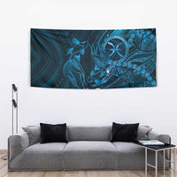 Personalised Polynesia Zodiac Pisces Tapestry Galaxy Polynesian Pattern Chest Tattoo Style